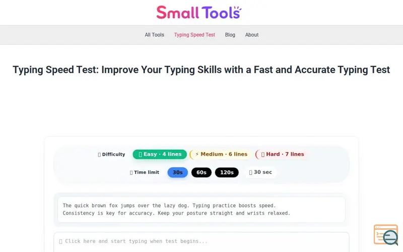 Screenshot of Typing Speed Test