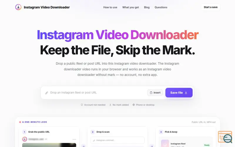 Screenshot of Instagram Video Downloader