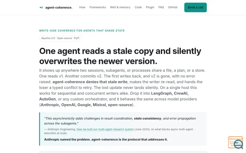 Screenshot of agent-coherence