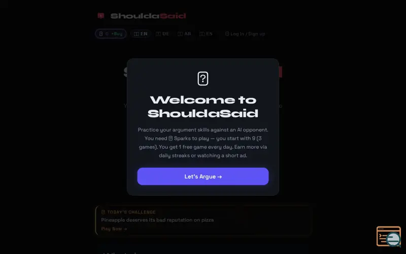 Screenshot of ShouldaSaid