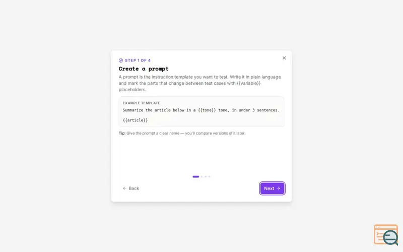Screenshot of Prompt Eval