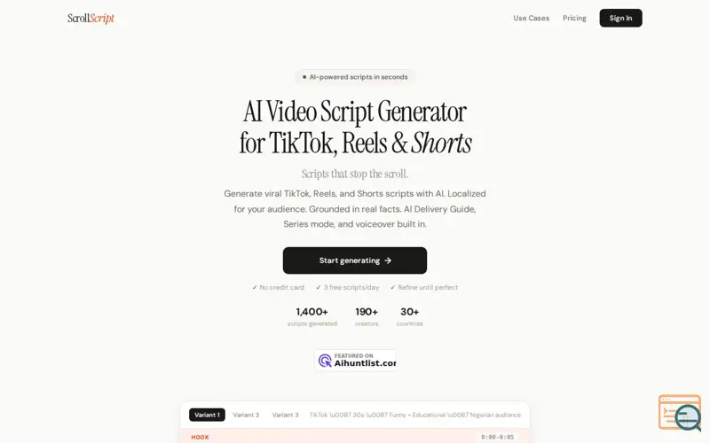 Screenshot of ScrollScript