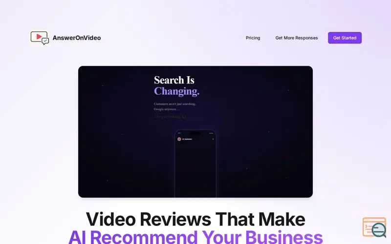 Screenshot of AnswerOnVideo