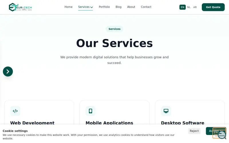 Screenshot of EUR TECH