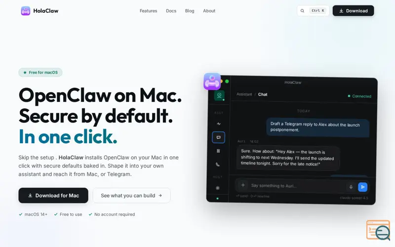 Screenshot of Holaclaw