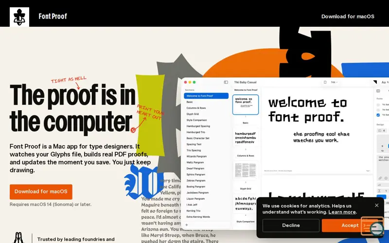 Screenshot of Font Proof