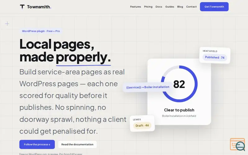 Screenshot of Townsmith – Local Pages Engine