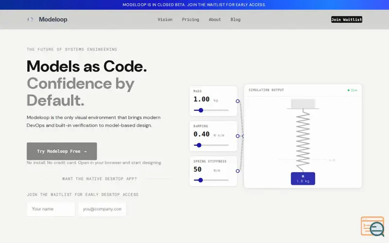 Screenshot of Modeloop