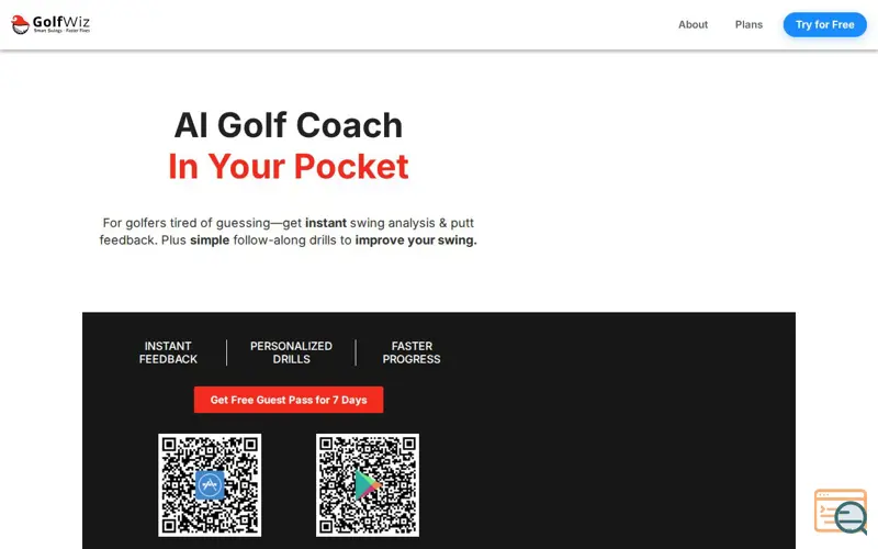 Screenshot of GolfWiz AI, a launch using Contact Form 7
