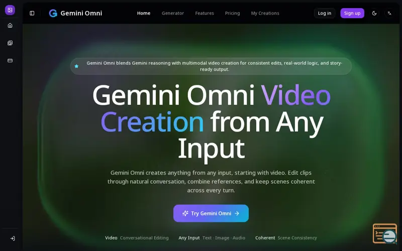 Screenshot of Gemini Omni