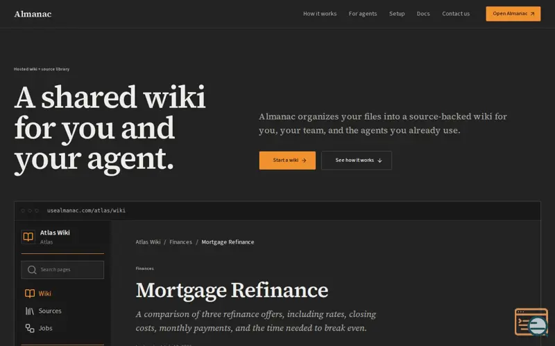 Screenshot of Almanac