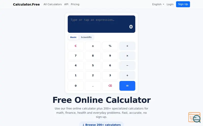 Screenshot of Calculator.Free