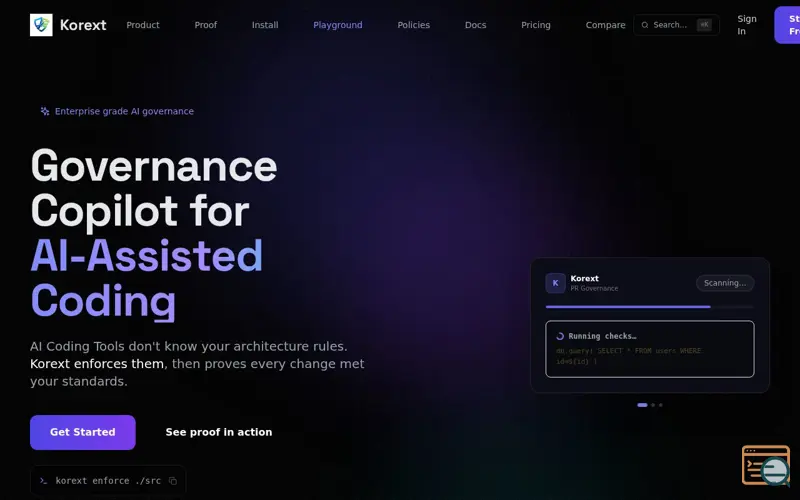 Screenshot of Korext, a launch using Font Awesome Pro