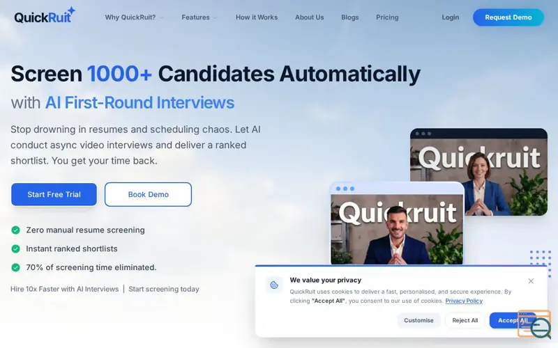 Screenshot of QuickRuit AI