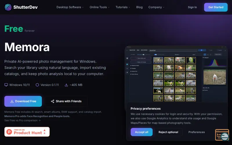 Screenshot of Memora