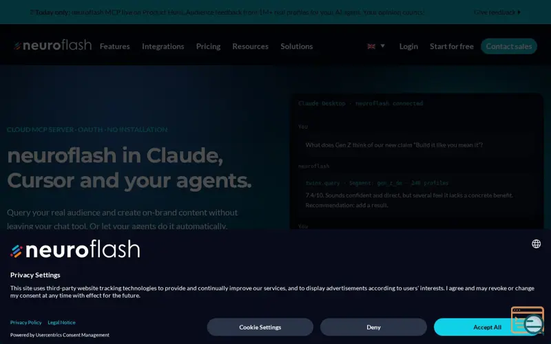 Screenshot of neuroflash MCP