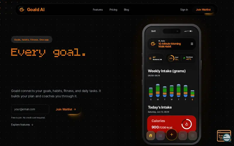 Screenshot of Goald AI, a launch using SendPulse