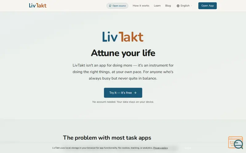 Screenshot of LivTakt, a launch using JourneyApps