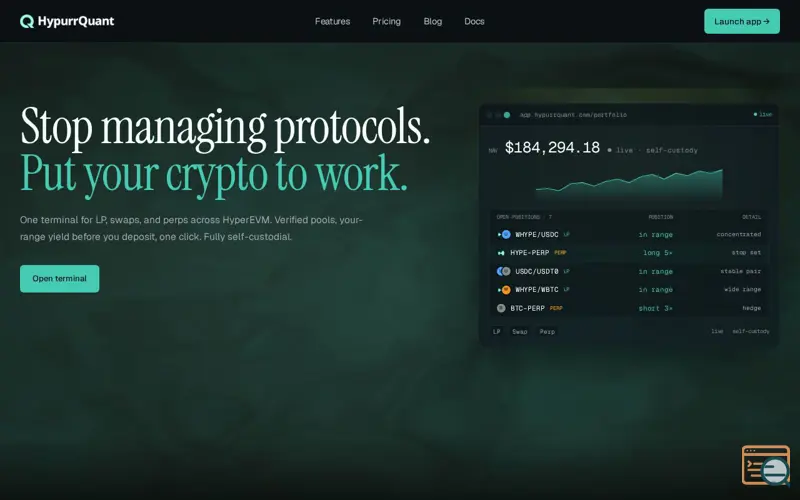 Screenshot of HypurrQuant