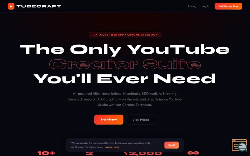 Screenshot of TubeCraft