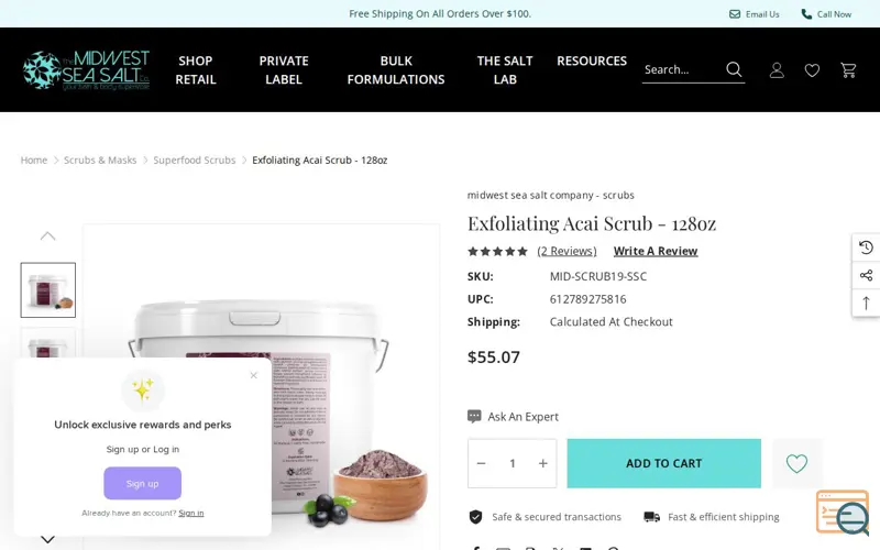 Screenshot of Exfoliating Acai Scrub - 128oz