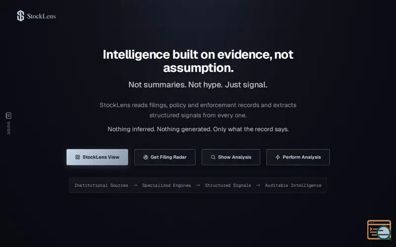 Screenshot of StockLens