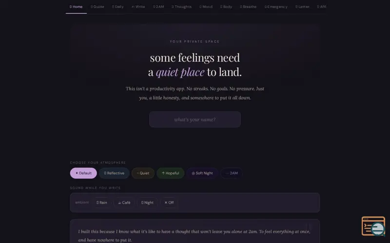Screenshot of Where the Life Gets In web-app Anxiety 