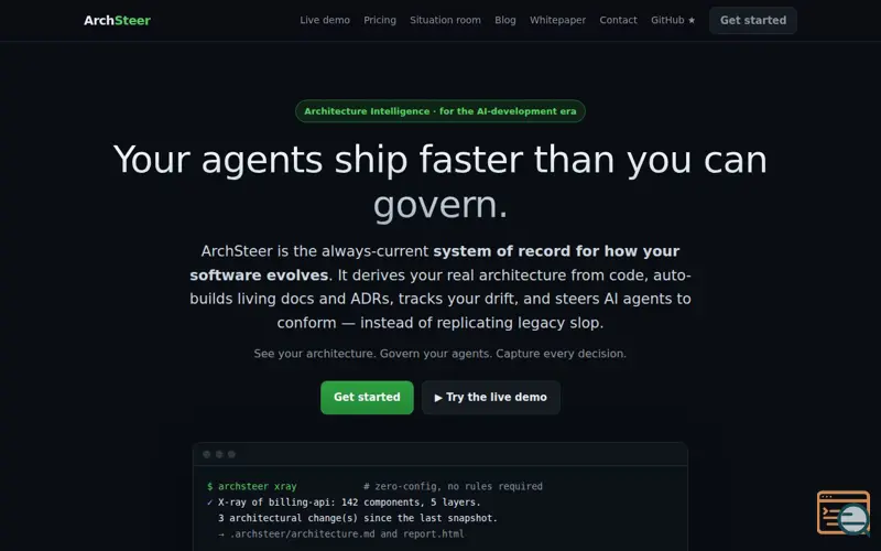 Screenshot of ArchSteer