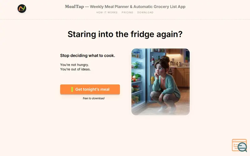Screenshot of MealTap 2.0 — Dinner is handled