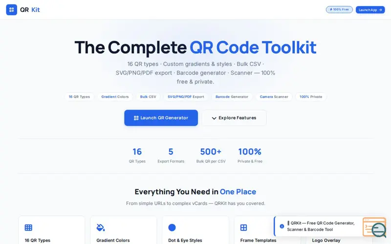 Screenshot of QRKit - QR Code Generator Toolkit