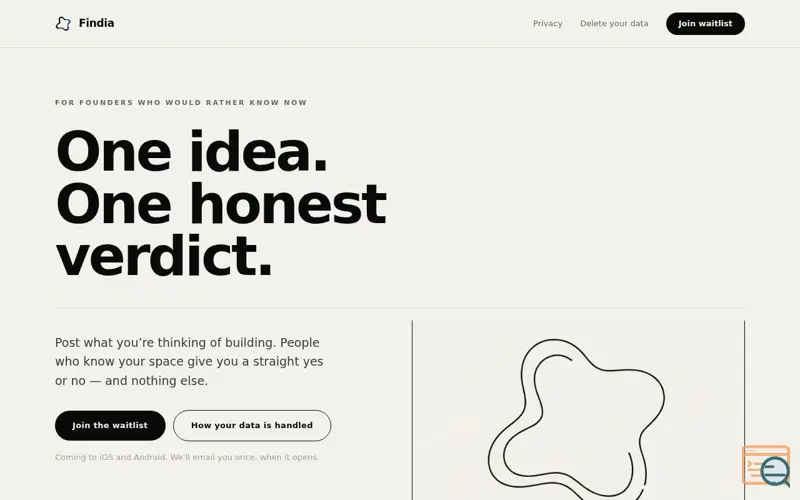 Screenshot of Findia — Find your idea