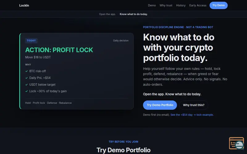 Screenshot of LockIn