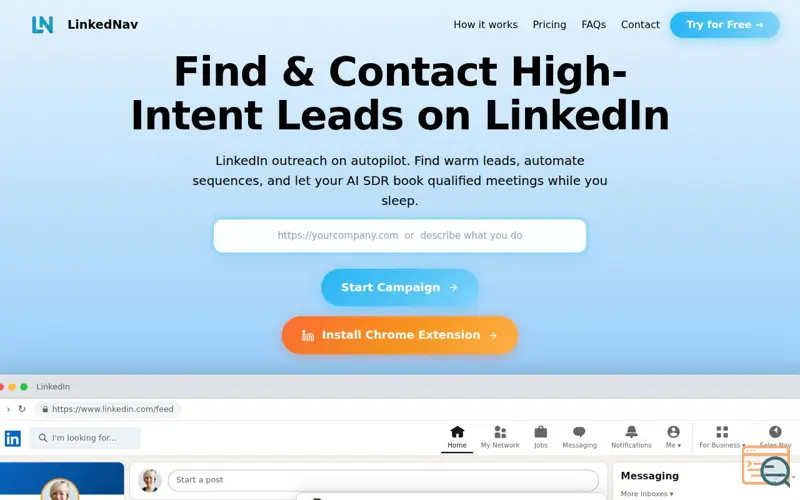 Screenshot of LinkedNav