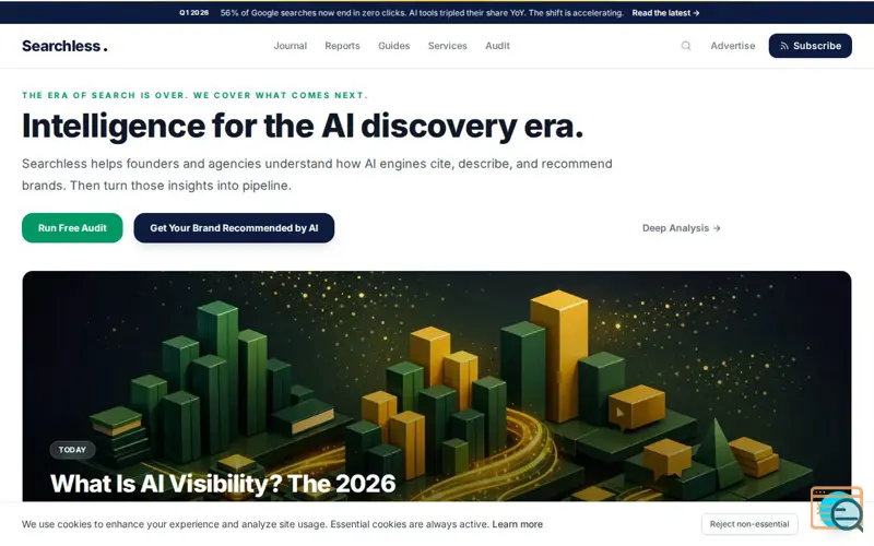 Screenshot of Searchless.ai, a launch using TruConversion