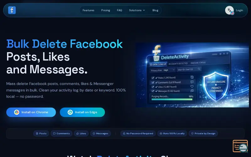 Screenshot of DeleteActivity