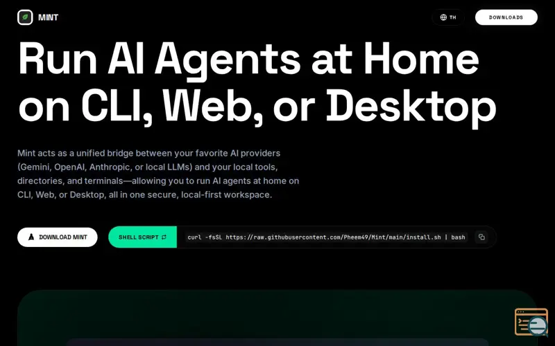 Screenshot of Mint: CLI, Web & Desktop AI Agent