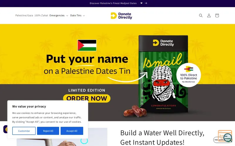 Screenshot of Donate Directly