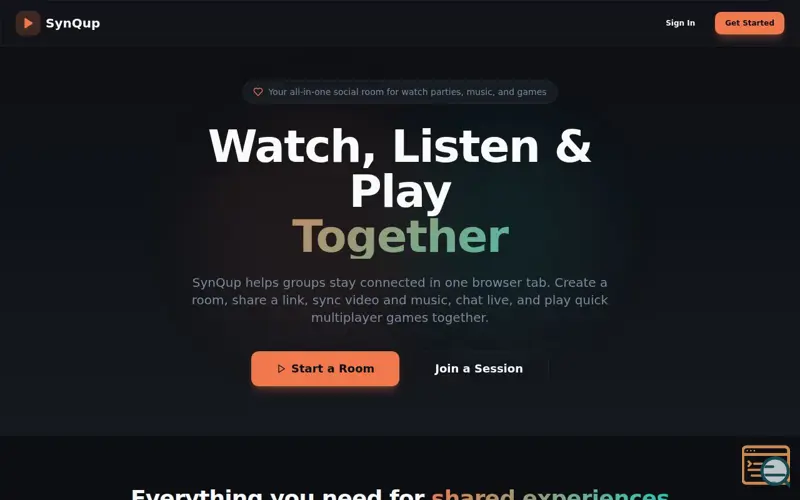 Screenshot of SynQup