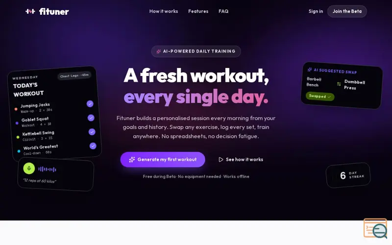 Screenshot of FITUNER