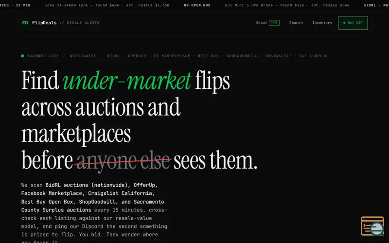 Screenshot of FlipDeals