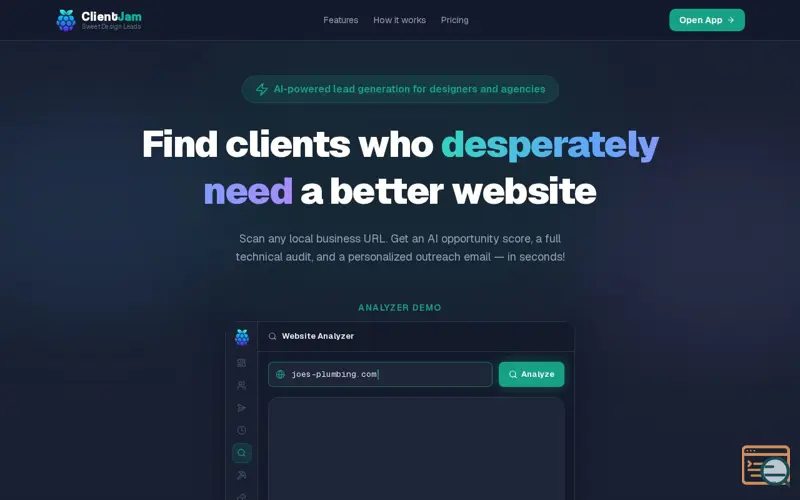 Screenshot of ClientJam