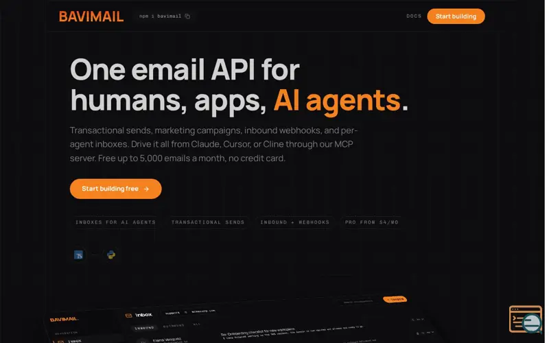 Screenshot of Bavimail