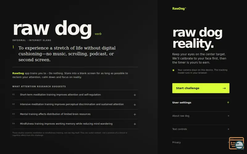 Screenshot of Rawdog-one
