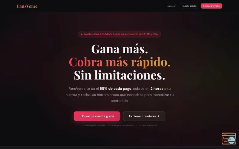 Screenshot of FansVerse