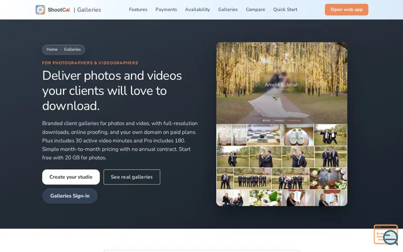 Screenshot of ShootCal