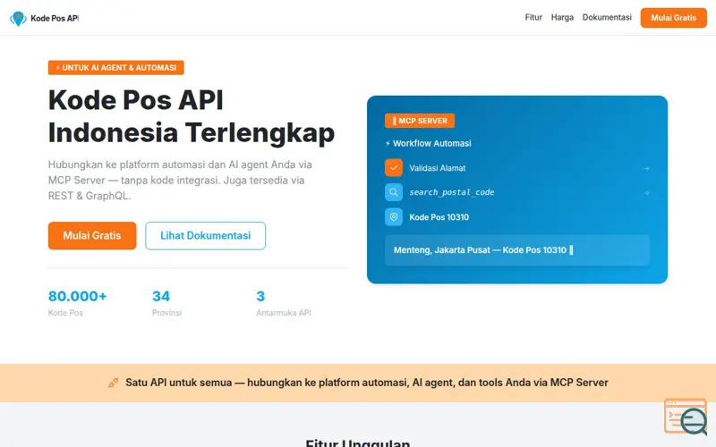 Screenshot of Kode Pos API