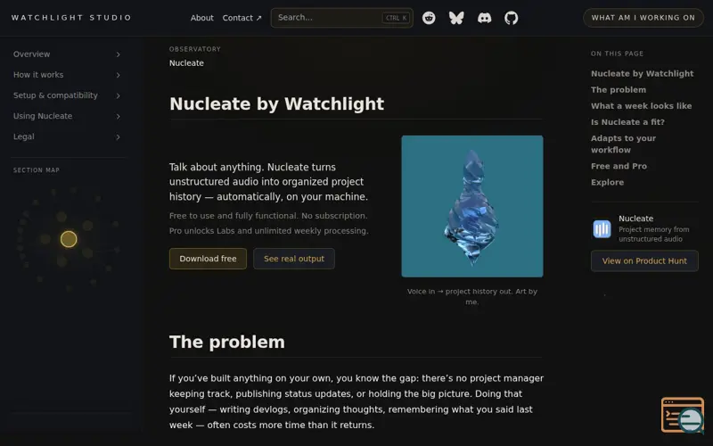 Screenshot of Nucleate
