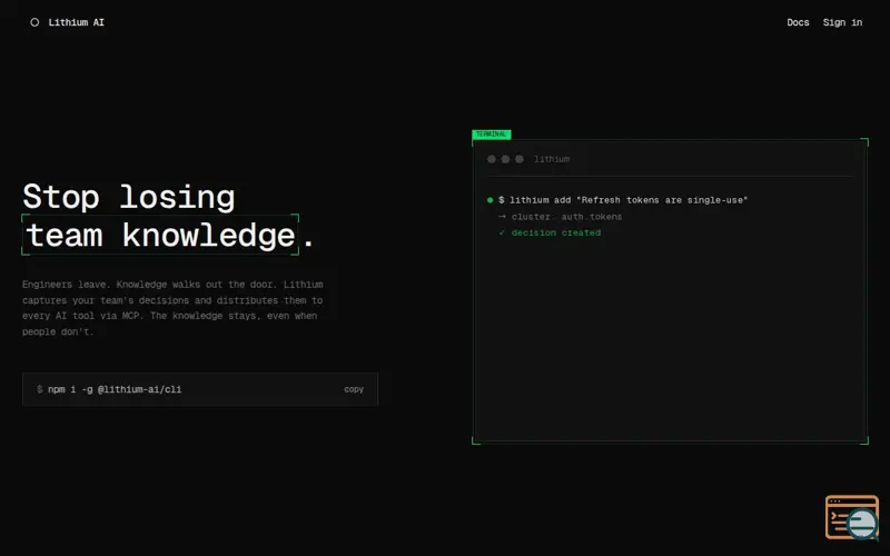 Screenshot of Lithium AI