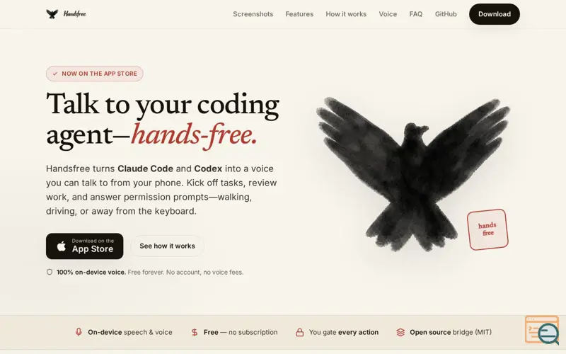 Screenshot of Handsfree