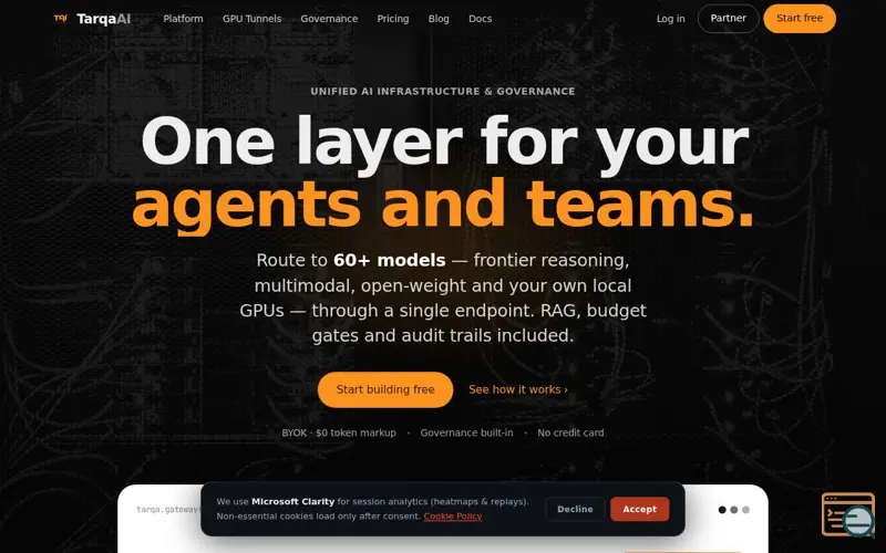 Screenshot of TarqaAI for Teams & Enterprise